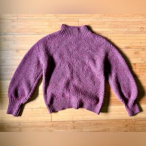 Evereve Purple Turtleneck Sweater